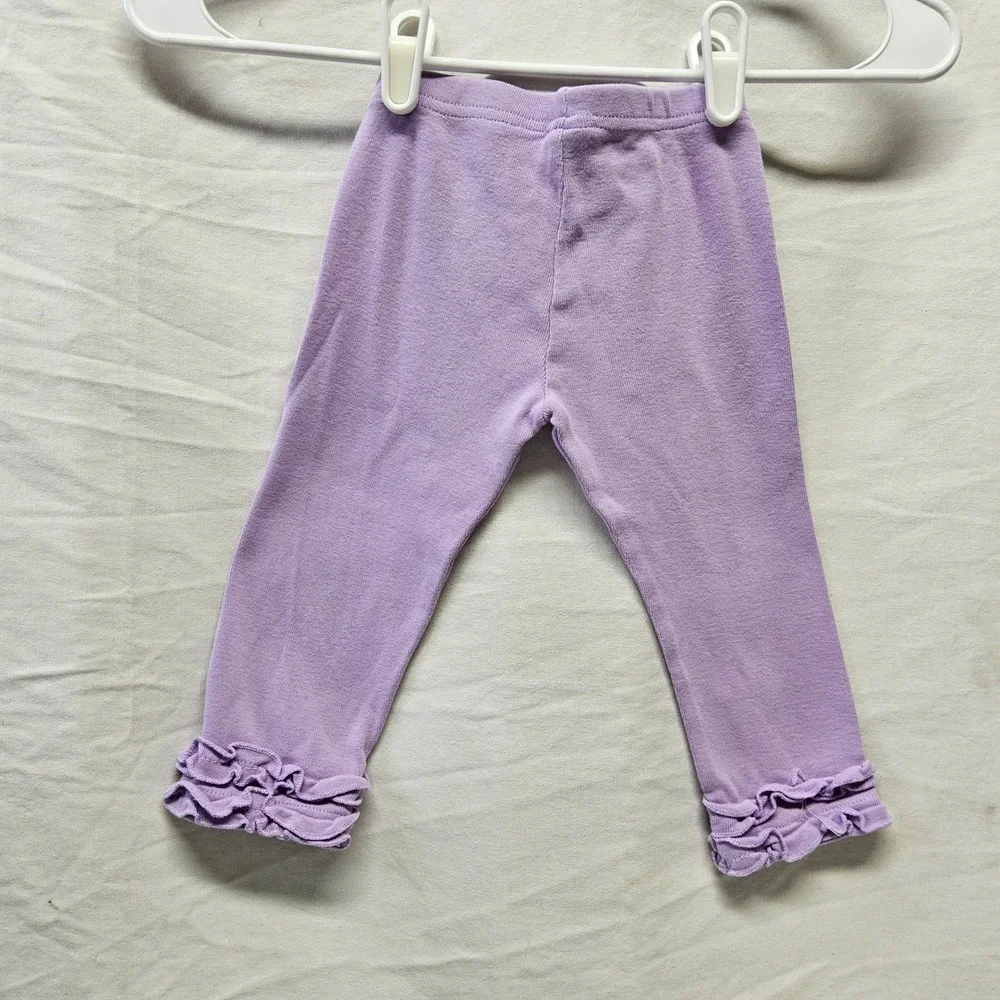 Gymboree Ruffle Cuff Leggings Toddler Girls 2T Purple Cotton Elastic Waist